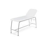 LETTINO A 2 SEZIONI DA VISITA (Bianco) MEDICA IN TUBOLARE TONDO MODELLO LYBRA - IN ACCIAIO VERNICIATO - SCHIENALE REGOLABILE - Dimensioni: L: 185 (totale) – 161 (esterno gambe) x P:60 x H: 79 cm - Portata max: 180 kg 