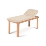 LETTINO IN LEGNO (L. 74 cm) PER FISIOTERAPIA E VISITA (Panna) - STRUTTURA IN TINTA NOCE CHIARO