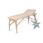 LETTINO PIEGHEVOLE IN LEGNO A 2 SEZIONI (182 x 70 x H. 60÷80) (Panna) CON SCHIENALE REGOLABILE (da 0° a 45°) - REGOLABILE IN ALTEZZA - FORO FACCIALE - TIRANTI IN ACCIAIO - STRUTTURA IN LEGNO - RIVESTIMENTO IN SIMILPELLE - PER TRATTAMENTI 