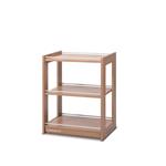 CARRELLO A TRE RIPIANI IN LEGNO, CON RUOTE