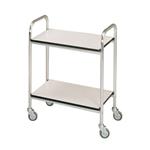 CARRELLO (Misure 90 cm X 60 cm X 80 cm) A DUE RIPIANI IN ALLUMINIO, CON RUOTE