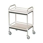 CARRELLO (Misure 90 cm X 60 cm X 80 cm) CON RINGHIERINE A DUE RIPIANI IN ALLUMINIO, CON RUOTE