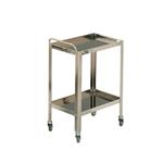 CARRELLO (Misure 70 cm X 50 cm X 80 cm) CON MANIGLIA DI SPINTA A DUE RIPIANI IN ACCIAIO INOX, CON RUOTE