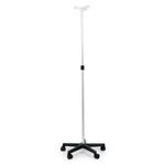 ASTA PORTAFLEBO (Altezza regolabile da 133 a 230 cm) SU RUOTE A 2 GANCI - ALTEZZA REGOLABILE - IN ALLUMINIO ANODIZZATO - BASE A RAGGIERA CON ROTELLE