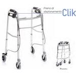DEAMBULATORE PIEGHEVOLE IN ALLUMINIO CON 4 RUOTE E FRENO AZIONABILE A MANO - ALTEZZA REGOLABILE 80-98 cm - PORTATA MAX 130 kg - MANOPOLE IMBOTTITE 