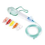 MASCHERA MORBIDA  PEDIATRICA A CONCENTRAZIONE VARIABILE CON SISTEMA VENTURI - Completa di 6 raccordi colorati e tubo di collegamento antischiacciamento