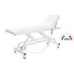 LETTINO ELETTRICO DA VISITA MEDICA E FISIOTERAPIA (BIANCO - LARGHEZZA 62 cm) CON FORO FACCIALE - IMBOTTITURA IN POLIURETANO DENSITA' 25 ED ALTA 5 cm - RIVESTIMENTO IN SIMILPELLE LAVABILE AUTOESTINGUENTE 1IM - Made in Italy - 