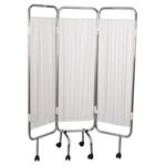 PARAVENTO CON 3 ANTE (160 x h. 170) STANDARD IN ACCIAIO E CON RUOTE (centrali con freno) - TENDINE IN PVC LAVABILE - AUTOESTINGUENTE