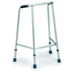 DEAMBULATORE FISSO CON 4 PUNTALI - ALTEZZA REGOLABILE da 77 a 84,5 cm -IN ALLUMINIO ANODIZZATO - PORTATA MAX 110 kg - CON MANOPOLE IMBOTTITE E PUNTALI IN GOMMA ANTISCIVOLO 