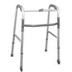 DEAMBULATORE PIEGHEVOLE - 2 PUNTALI E 2 RUOTE FISSE - ALTEZZA REGOLABILE 80-97,5 cm - PORTATA MAX 130 kg - MANOPOLE IMBOTTITE - CON PULSANTE - IN ALLUMINIO