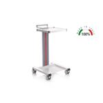 CARRELLO POLIFUNZIONALE (Misure 48 x 50 x H. 82 cm) 1 COLONNA IN ALLUMINIO (Bianca), 1 RIPIANI (35 x 40 cm) E MANIGLIA - ACCIAIO VERNICIATO - (Ruote anteriori di Ø 75 mm, ruote posteriori di Ø 75 mm con freno)
