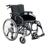 BRAKE 45 - CARROZZINA AD AUTOSPINTA (SEDUTA 45cm) IN ALLUMINIO, CON FRENI A TAMBURO CON LEVE PER ACCOMPAGNATORE - TELAIO PIEGHEVOLE A DOPPIA CROCIERA