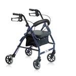 ROLLATORE MINI (Larghezza 52 cm - Altezza 71-84 cm) (Peso max 100 kg) PIEGHEVOLE IN ALLUMINIO VERNICIATO - 4 RUOTE - CON SEDUTA IMBOTTITA - IMPUGNATURE ANATOMICHE REGOLABILI IN ALTEZZA