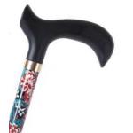 Bastone in alluminio fantasia Hanami, manico Derby - Brio, portata max 100 kg.