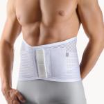 FASCIA LOMBARE CON PELOTTA- TG.MEDIUM - BIANCO - (Circonf. vita 90 - 105 cm) -  Fascia elastica per la stabilizzazione del tratto lombare - Pelotta sacrale posizionabile a piacere - Quattro stecche di rinforzo dorsali
