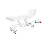 LETTINO IDRAULICO (Bianco - larghezza 90 cm) (2 sezioni) SCHIENALE REGOLABILE CON MOLLA A GAS - FORO FACCIALE - RIVESTIMENTO IN SIMILPELLE LAVABILE AUTOESTINGUENTE 1IM  - PER VISITA MEDICA E FISIOTERAPIA - Made in Italy