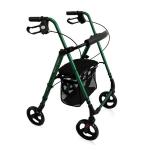 ROLLATOR PIEGHEVOLE IN ALLUMINIO ULTRALEGGERO - PESO 7,4 KG -  Dimensione seduta: 37×24 cm - Schienale ribaltabile ed estraibile - Seduta rigida con rivestimento morbido asportabile - Seduta regolabile in altezza - Cestino in tessuto - 