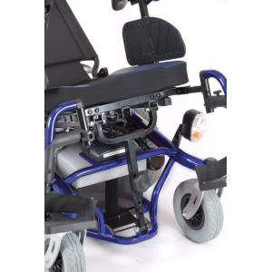 CARROZZINA ELETTRICA MULTIFUNZIONE MODELLO ARIES IN ACCIAIO VERNICIATO - KIT LUCI IN DOTAZIONE - SEDUTA 45CM - PORTATA MAX 136 kg - SCHIENALE E SEDILE RECLINABILI MANUALMENTE - PORTAPACCHI POSTERIORE 