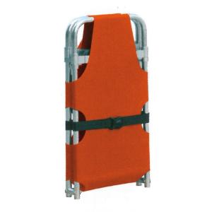 BARELLA PIEGHEVOLE PER EMERGENZA con 2 piedini e 2 ruote - Completa di cinture - Colore arancio - Telo in Canvas (tessuto resistente in tela di cotone)