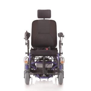 CARROZZINA ELETTRICA MULTIFUNZIONE MODELLO ARIES TILTING IN ACCIAIO VERNICIATO - CON KIT LUCI - SEDUTA 45 CM - PORTATA MAX 160 kg - SEDILE, TIPO AUTO CON POGGIATESTA, INCLINABILE E BRACCIOLI REGOLABILI IN ALTEZZA - PORTAPACCHI POSTERIORE 