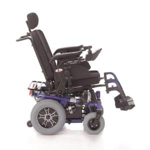 CARROZZINA ELETTRICA MULTIFUNZIONE MODELLO ARIES TILTING IN ACCIAIO VERNICIATO - CON KIT LUCI - SEDUTA 45 CM - PORTATA MAX 160 kg - SEDILE, TIPO AUTO CON POGGIATESTA, INCLINABILE E BRACCIOLI REGOLABILI IN ALTEZZA - PORTAPACCHI POSTERIORE 