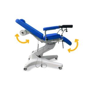 POLTRONA MULTIFUNZIONE ELETTRICA - CON RUOTE – 3 SEZIONI – 4 MOTORI - (BLU - LARGHEZZA 60 CM) CON POGGIA TESTA - H SEDUTA: 52 A 92 CM - POSIZIONE DI TRENDELENBURG FINO A 15° - COMPLETA DI PORTAROTOLO E PORTA TELECOMANDO - IN ECOPELLE - PORTATA MAX 200 KG