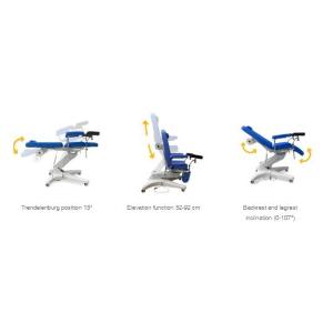 POLTRONA MULTIFUNZIONE ELETTRICA - CON RUOTE – 3 SEZIONI – 4 MOTORI - (BLU - LARGHEZZA 60 CM) CON POGGIA TESTA - H SEDUTA: 52 A 92 CM - POSIZIONE DI TRENDELENBURG FINO A 15° - COMPLETA DI PORTAROTOLO E PORTA TELECOMANDO - IN ECOPELLE - PORTATA MAX 200 KG