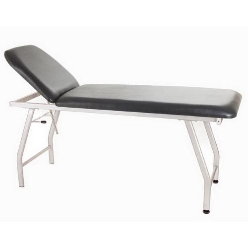 LETTINO A 2 SEZIONI (Nero) DA VISITA MEDICA IN TUBOLARE RETTANGOLARE CON GAMBE IN TUBOLARE OVALE MODELLO RYGEL - SCHIENALE REGOLABILE - IN ACCIAO VERNICIATO - MADE IN ITALY - 