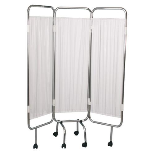 PARAVENTO CON 3 ANTE (160 x h. 170) STANDARD IN ACCIAIO E CON RUOTE (centrali con freno) - TENDINE IN PVC LAVABILE - AUTOESTINGUENTE