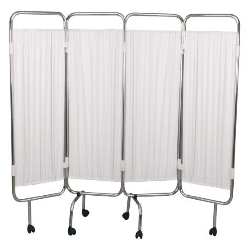 PARAVENTO CON 4 ANTE (212,5 x h. 170 cm) STANDARD IN ACCIAIO E CON RUOTE (centrali con freno) - TENDINE IN PVC LAVABILE - AUTOESTINGUENTE