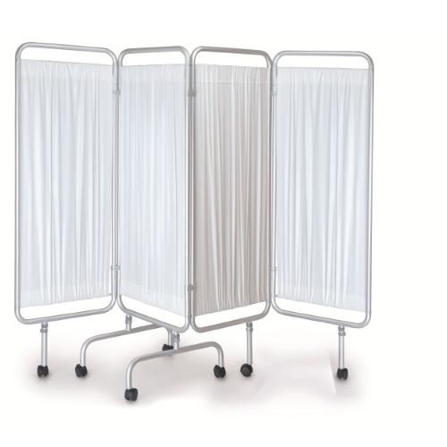 PARAVENTO CON 4 ANTE (212 x h. 170 cm) STANDARD IN ALLUMINIO ANODIZZATO E CON RUOTE (centrali con freno) - TENDINE IN PVC LAVABILE - AUTOESTINGUENTE