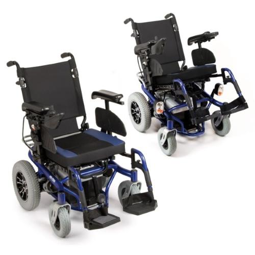 CARROZZINA ELETTRICA MULTIFUNZIONE MODELLO ARIES IN ACCIAIO VERNICIATO - KIT LUCI IN DOTAZIONE - SEDUTA 45CM - PORTATA MAX 136 kg - SCHIENALE E SEDILE RECLINABILI MANUALMENTE - PORTAPACCHI POSTERIORE 