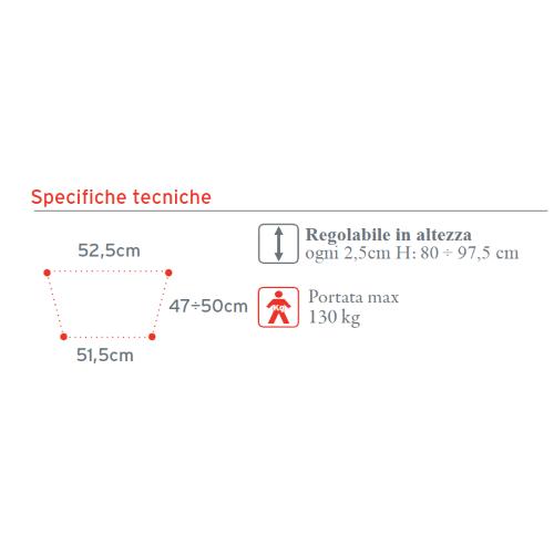 DEAMBULATORE PIEGHEVOLE - 2 PUNTALI E 2 RUOTE FISSE - ALTEZZA REGOLABILE 80-97,5 cm - PORTATA MAX 130 kg - MANOPOLE IMBOTTITE - CON PULSANTE - IN ALLUMINIO