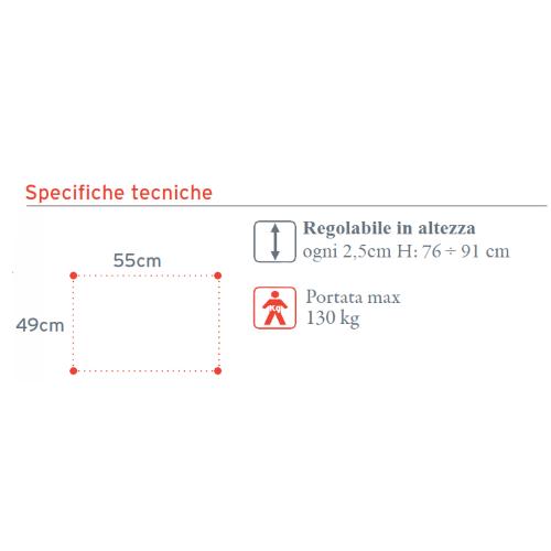 DEAMBULATORE PIEGHEVOLE E SMONTABILE, CON 4 RUOTE PIROETTANTI(2 autobloccanti) E SEDILE IN GOMMAPIUMA - ALTEZZA REGOLAIBLE 76-91 cm - PORTATA MAX 130 kg - CON MANOPOLE IMBOTTITE E RUOTE POSTERIORI AUTOFRENANTI - IN ALLUMINIO