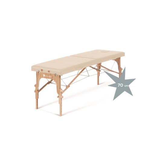 POLARIS - LETTINO PIEGHEVOLE IN LEGNO A 2 SEZIONI (182 x 70 x H. 60÷80) (Panna) PER TRATTAMENTI - REGOLABILE IN ALTEZZA - COMPLETO DI FORO FACCIALE - TIRANTI IN ACCIAIO - STRUTTURA IN LEGNO - RIVESTIMENTO IN SIMILPELLE LAVABILE ED AUTOESTINGUENTE