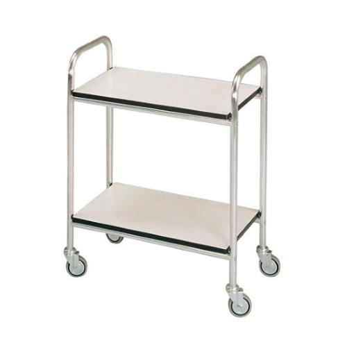 CARRELLO (Misure 90 cm X 60 cm X 80 cm) A DUE RIPIANI IN ALLUMINIO, CON RUOTE