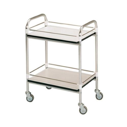 CARRELLO (Misure 90 cm X 60 cm X 80 cm) CON RINGHIERINE A DUE RIPIANI IN ALLUMINIO, CON RUOTE