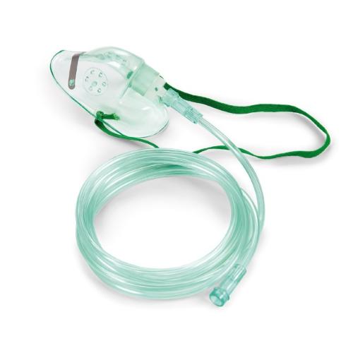 MASCHERA PEDIATRICA PER OSSIGENOTERAPIA A MEDIA CONCENTRAZIONE CON TUBO DI COLLEGAMENTO ANTISCHIACCIAMENTO