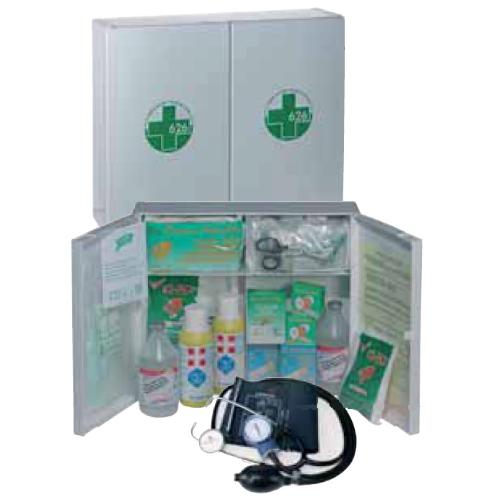 ARMADIETTO PRONTO SOCCORSO 102/M (37,5 x 13 x h. 45 cm) (Più di 3 persone) IN RC - 2 ANTE E 2 RIPIANI INTERNI - IDEALE PER AZIENDE O UNITA' PRODUTTIVE CON PIU' DI 3 LAVORATORI