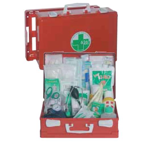 VALIGETTA MEDIC 2 PRONTO SOCCORSO (39,5 x 27 x h. 13,5 cm) (Più di 3 persone) IN ABS COLOR ARANCIO - TENUTA ERMETICA - SUPPORTO PER ATTACCO PARETE, MANIGLIA PER TRASPORTO - PER AZIENDE O UNITA' PRODUTTIVE