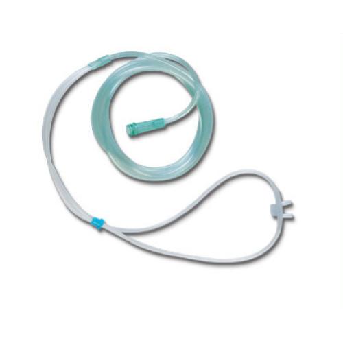Cannula nasale PEDIATRICA con supporto flessibile e punte coniche. COMPLETA DI TUBO DI COLLEGAMENTO ANTISCHIACCIAMENTO PER L'OSSIGENO. LUNGHEZZA 2000 mm