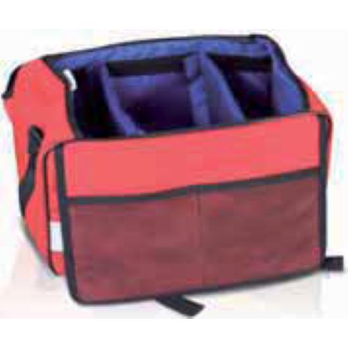 Borsa per emergenza "Trauma Bag" - Realizzata in materiale antistrappo facilmente trasportabile. Apertura superiore a cerniera. Alloggiamenti modulabili. Trasportabile a mano o a tracolla. Striscia anteriore in materiale riflettente e piedini antiscivolo.