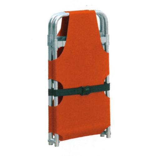 BARELLA PIEGHEVOLE PER EMERGENZA con 2 piedini e 2 ruote - Completa di cinture - Colore arancio - Telo in Canvas (tessuto resistente in tela di cotone)