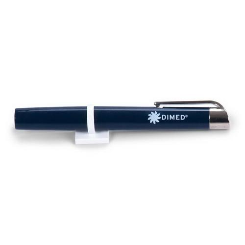 LAMPADINA DIAGNOSTICA TASCABILE - COLORE BLU - Per uso medico. Funzionamento a batterie stilo 1,5V (in dotazione). Confezionate in astuccio di cartone. Lampadina tascabile colore BLU con portabbasalingua (abbassalingua escluso)