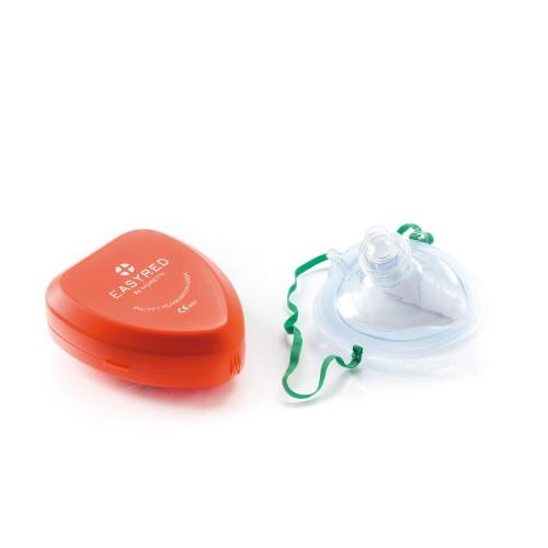 MASCHERA MONOUSO POCKET (Adulti) - Maschera con valvola e filtro antiriflusso per rianimazione bocca a bocca - MISURA 4 - CON PRATICA CUSTODIA IGIENICA