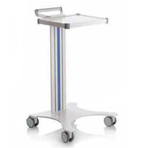 CARRELLO POLIFUNZIONALE (Misure 50 x 50 x H. 80 cm) 1 COLONNA IN ALLUMINIO (Bianca), 1 RIPIANI (30 x 40 cm) E MANIGLIA - ACCIAIO VERNICIATO - (Ruote anteriori di Ø 75 mm, ruote posteriori di Ø 75 mm con freno)
