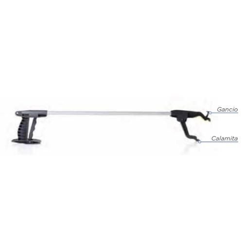PINZA PRENSILE (67 cm) IN ALLUMINIO ANODIZZATO - CON GANCIO E CALAMITA - TESTA ORIENTABILE - UTILE PER AFFERRARE OGGETTI DI PICCOLE DIMENSIONI