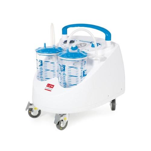 ASPIMED 4.1 - CON 2 VASI da 2 LITRI, (Aspirazione max -0,90 bar) - ASPIRATORE CHIRURGICO CARRELLATO - Flusso max aspirazione 60 l/min - AD ALIMENTAZIONE ELETTRICA PER ASPIRAZIONE DI LIQUIDI CORPOREI AD ESEMPIO MUCO, CATARRO O SANGUE 