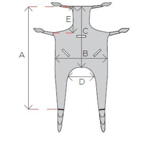 Imbracatura per sollevamalati Modello Standard con poggiatesta - Made in Italy, portata max 200 kg.