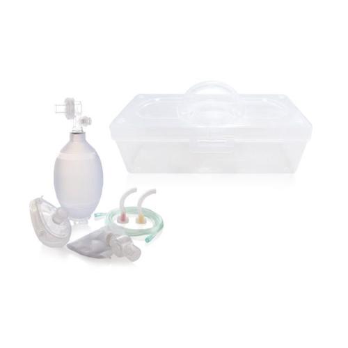 KIT RIANIMAZIONE AUTOCLAVABILE CON PALLONE IN SILICONE - ADULTI - Dimensioni valigetta L:34,8 x P:15,3 H:13,9 cm - Capacità 1800 ml